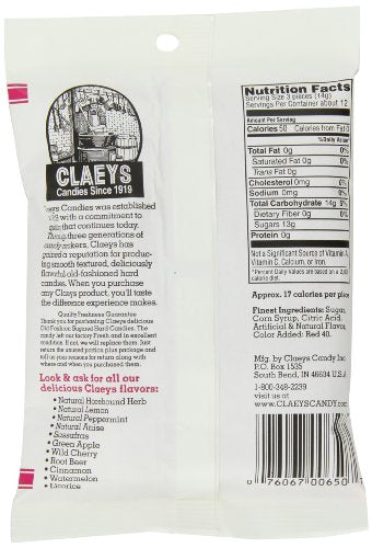 Claeys Wild Cherry Hard Candy Drops, 6-Ounce Bags (Pack of 12)