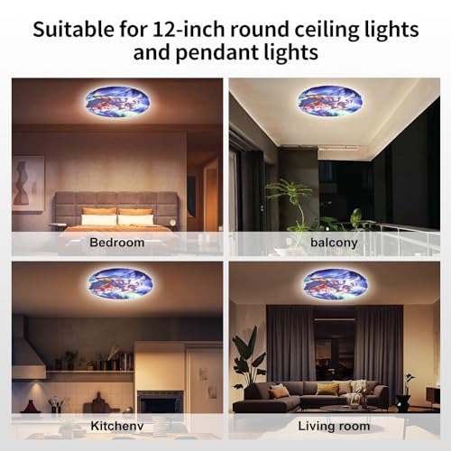 CASAZEN 12" Ceiling Light Cover 4-Pack Fabric Flush Mount Light Fixture Shade