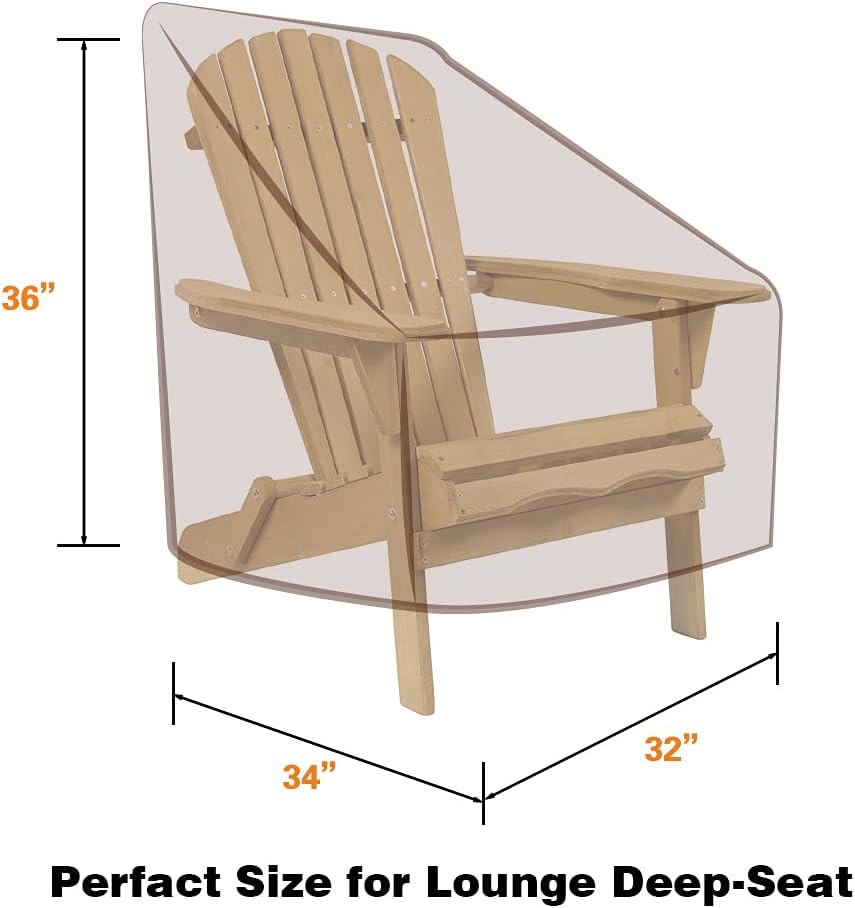 Vailge Adirondack Chair Cover - Heavy Duty Waterproof Protection | Beige & Brown, 1 Pack