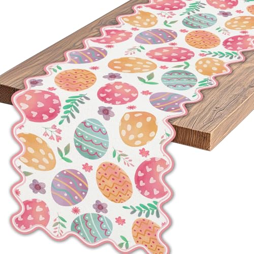 Easter Table Runner 72 Inch Spring Bunny Egg Dining Decor