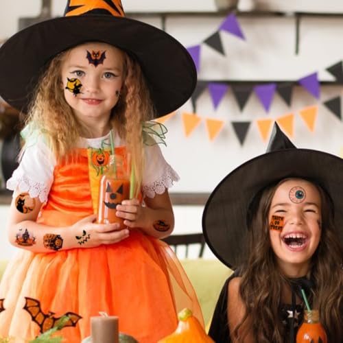 CHARLENT Halloween Temporary Tattoos for Kids, 74 Individual Sheets
