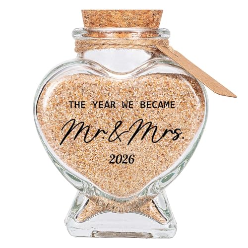 Mr & Mrs 2026 Sand Keepsake Jar - Romantic Honeymoon Gift