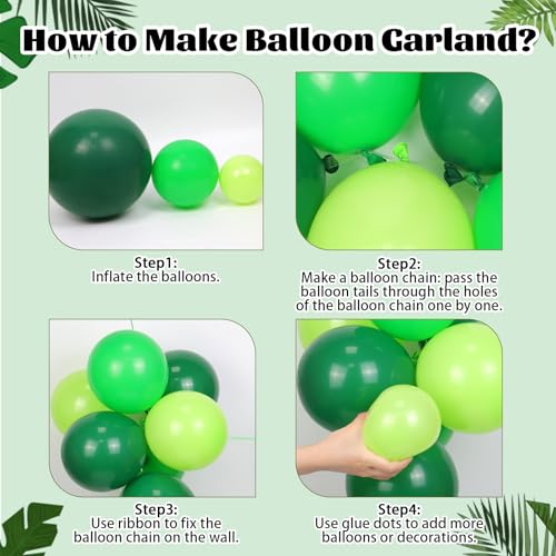 126pcs Dark Lime Green Balloon Arch Kit for Parties