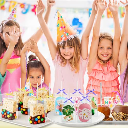 35-Pack Clear Rice Crispy Treats Boxes with Sticks for Treats