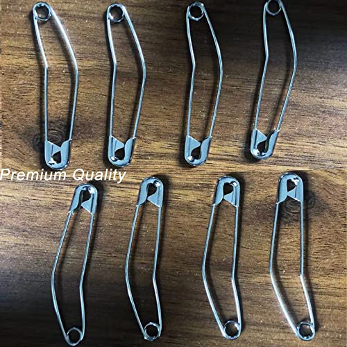 Curved Safety Pins - 100pcs Silver Nickel-Plated Steel for Quilting