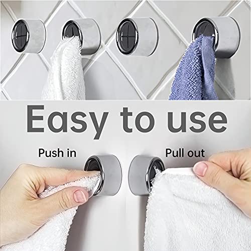 Philbinden 3-Piece Adhesive Towel Hooks - Chrome Round Dish Towel Holder