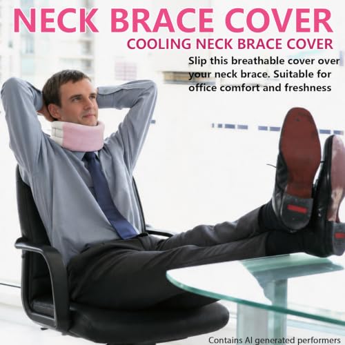 4 Pcs Breathable Cervical Neck Brace Covers - Soft Pink Support Sleeves