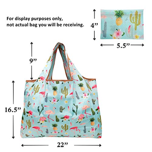 Large Foldable Nylon Tote Bag - Reusable Grocery Shopping Bag