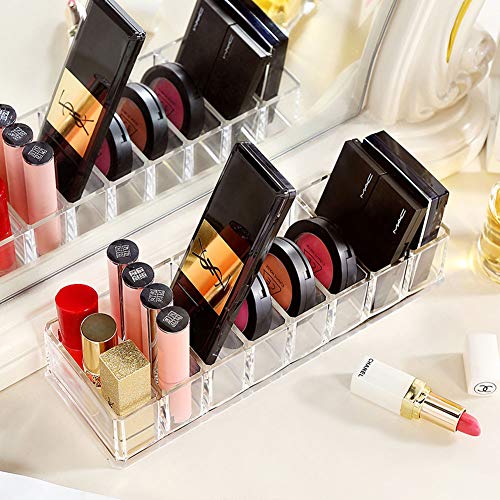 Weiai Clear Acrylic Makeup Organizer 11.2x3.5x2 Inch - 8 Compartment Holder