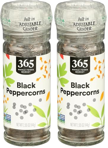 365 by Whole Foods Market Black Peppercorn Grinder 1.55oz Pack of 2 - Fresh Ground