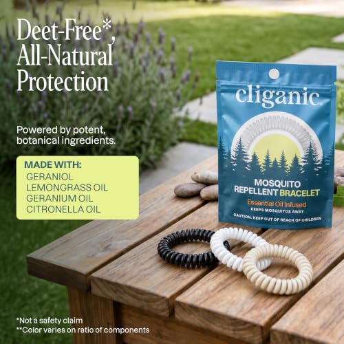 Cliganic 40 Pack Mosquito Repellent Bracelets - DEET-Free for Adults & Kids