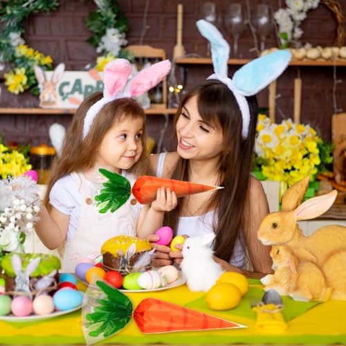 Easter Carrot Cone Cellophane Bags with Twist Ties 100 Pcs