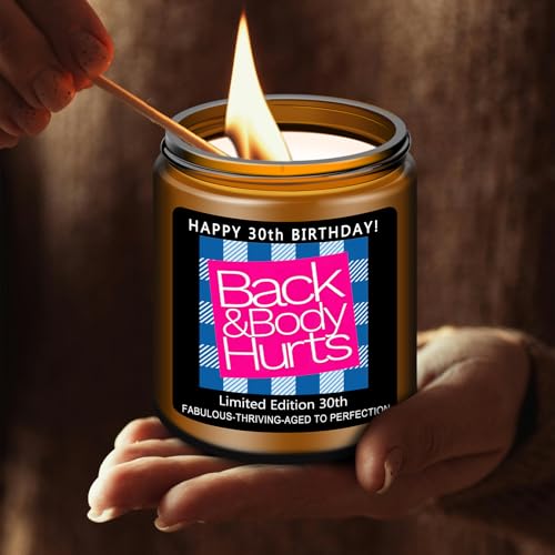 Homsolver Lavender Scented Candle Gift for 30th Birthday - Brown