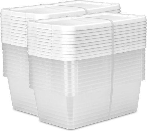 KKEATOY 6 Qt. Plastic Shoe Storage Box - Durable, Stackable & BPA-Free | Set of 20 Clear Bins
