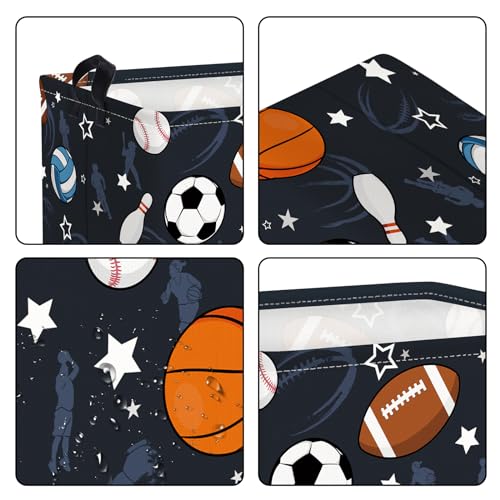 Clastyle Foldable Sports Ball Storage Basket for Boys Nursery Room
