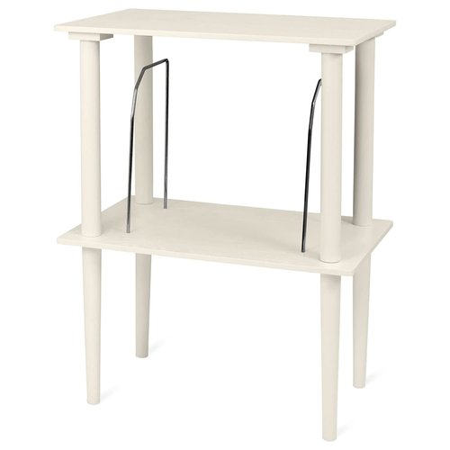 Victrola Wooden Record Stand – Companion Piece for Victrola Music Centre, Holds Over 50 Vinyl Records, Elegant Real Wood Construction, No-Tool Assembly (White)