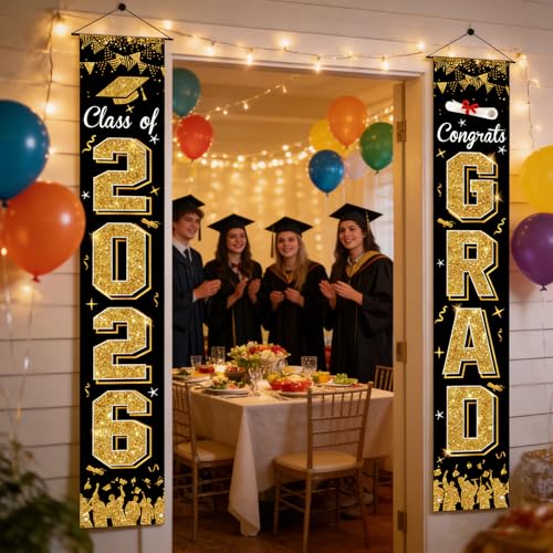 Class of 2026 Graduation Banner - Congrats Grad Outdoor Decor