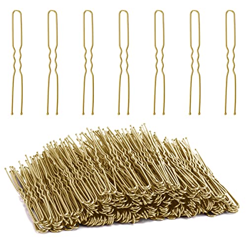 Tbestmax 300 Pcs U-Shaped Hair Bobby Pins 2.8 Inch Gold Hair Grips