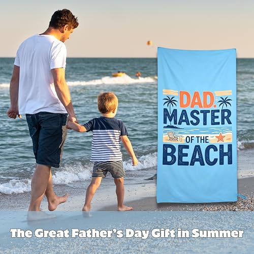 Funny Dad Beach Towel - Quick-Dry Microfiber Summer Vacation Gift