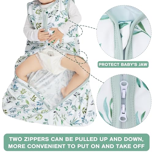 BSTOPPT 3-Pack Baby Sleep Sack, 0-6 Months, 0.3 TOG Lightweight Cotton