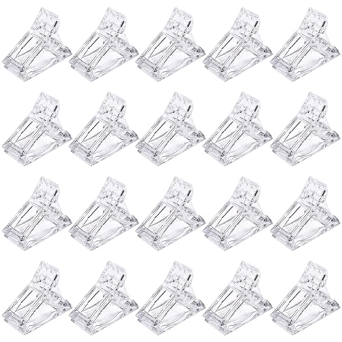 Kootinn 20 PCS Quick Building Nail Tips Clips for Dual Forms & Poly Gel