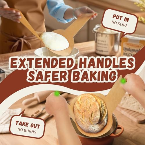 Unbleached Parchment Paper for Sourdough Baking, 8" Round, 50 Sheets with Long Handles