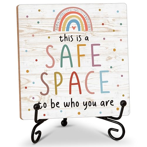 Positive Quotes Wood Plaque Sign - 4x4 Tabletop Decor for Office