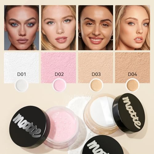 BEUKING Matte Setting Powder Waterproof Face Loose Powder Brown 0.21 oz