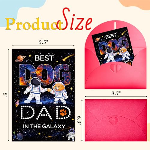 Funny Father's Day Card for Dog Dads - 5.5"x8" Astronaut Design