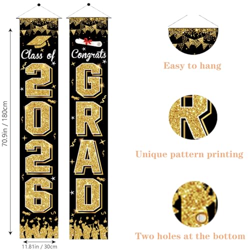 Class of 2026 Graduation Banner - Congrats Grad Outdoor Decor
