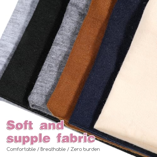 Wide Cotton Headbands for Women 6-Pack Soft Stretch Non-Slip Hair Bands