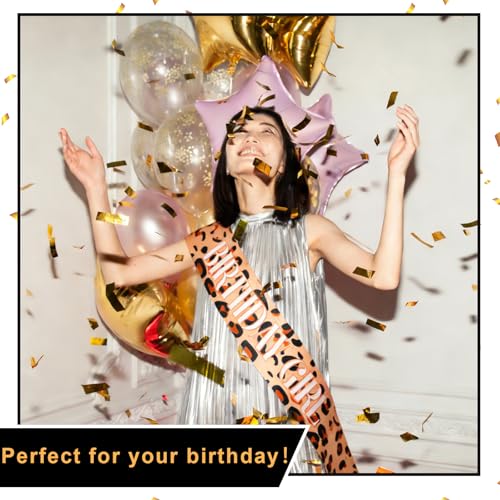 Cheetah Print Birthday Sash for Milestone Celebrations