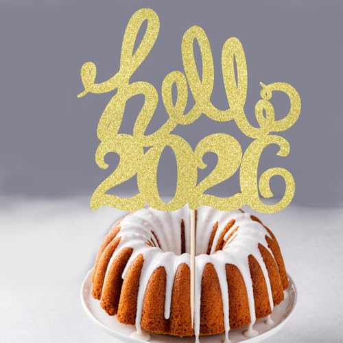 Hello 2025 Cake Topper - New Year Eve Party Decoration