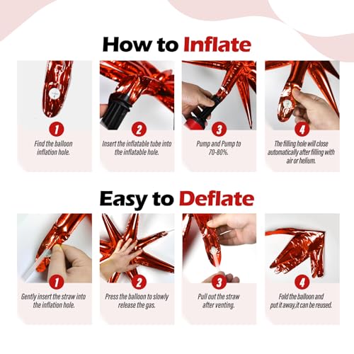 Red and Black Balloon Arch Kit with Silver & White Balloons for Parties