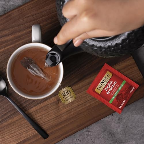 Twinings English Breakfast Decaffeinated Black Tea, 50 Individually Wrapped Bags