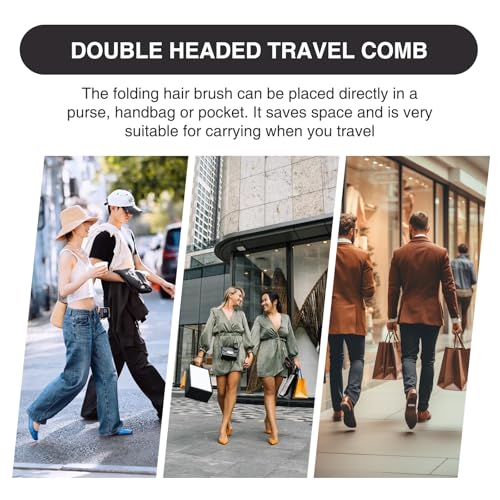 QIYUDA Folding Pocket Hair Comb for Men - 2-in-1 Fine & Wide Tooth
