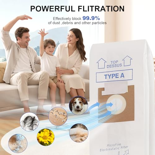 Type A Vacuum Bags for Hoover Upright Vacuums - 6 Pack Replacement Parts