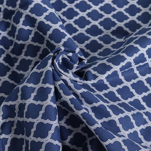 Queen Size Blue Checkered Cotton Pillowcases Set of 2 - Cooling & Breathable