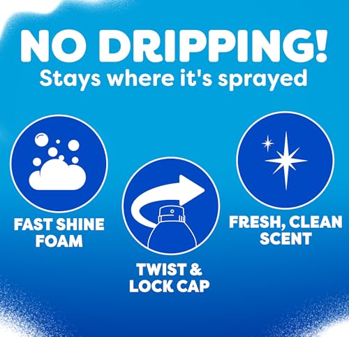 Windex Fast Shine Foaming Glass Cleaner, Rainshower Scent, 19 oz (Pack of 2)