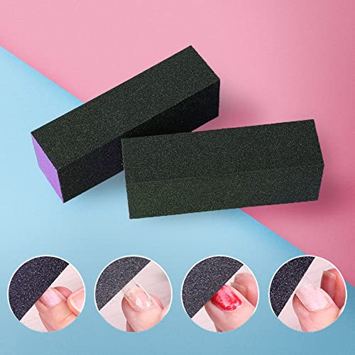 SKYPIA 3-Sided Nail Buffer Blocks - Purple Sanding Polishing Files (2 Pack)