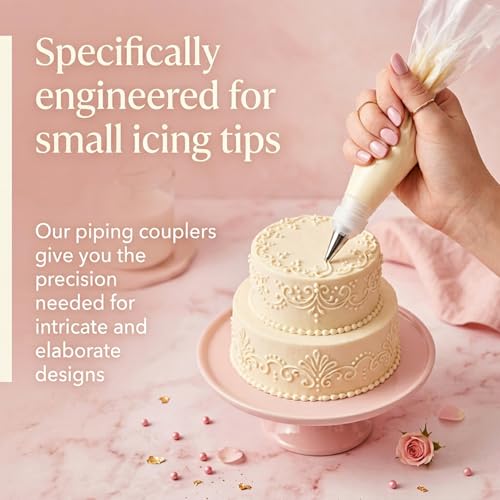 6-Pack Plastic Piping Bag Couplers for Cake Decorating