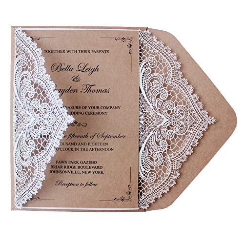 Laser Cut Wedding Invitation Sample with RSVP Cards - Picky Bride