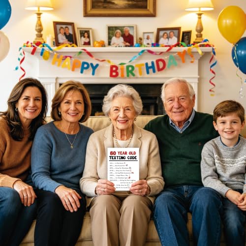 Funny 60th Birthday Card - Hilarious Texting Code Design for Men & Women