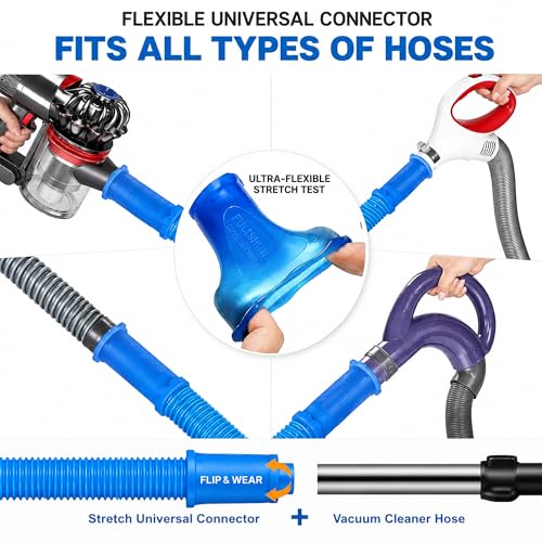 Dryer Vent Cleaner Kit - 3-Piece Vacuum Hose Attachment & Lint Brush