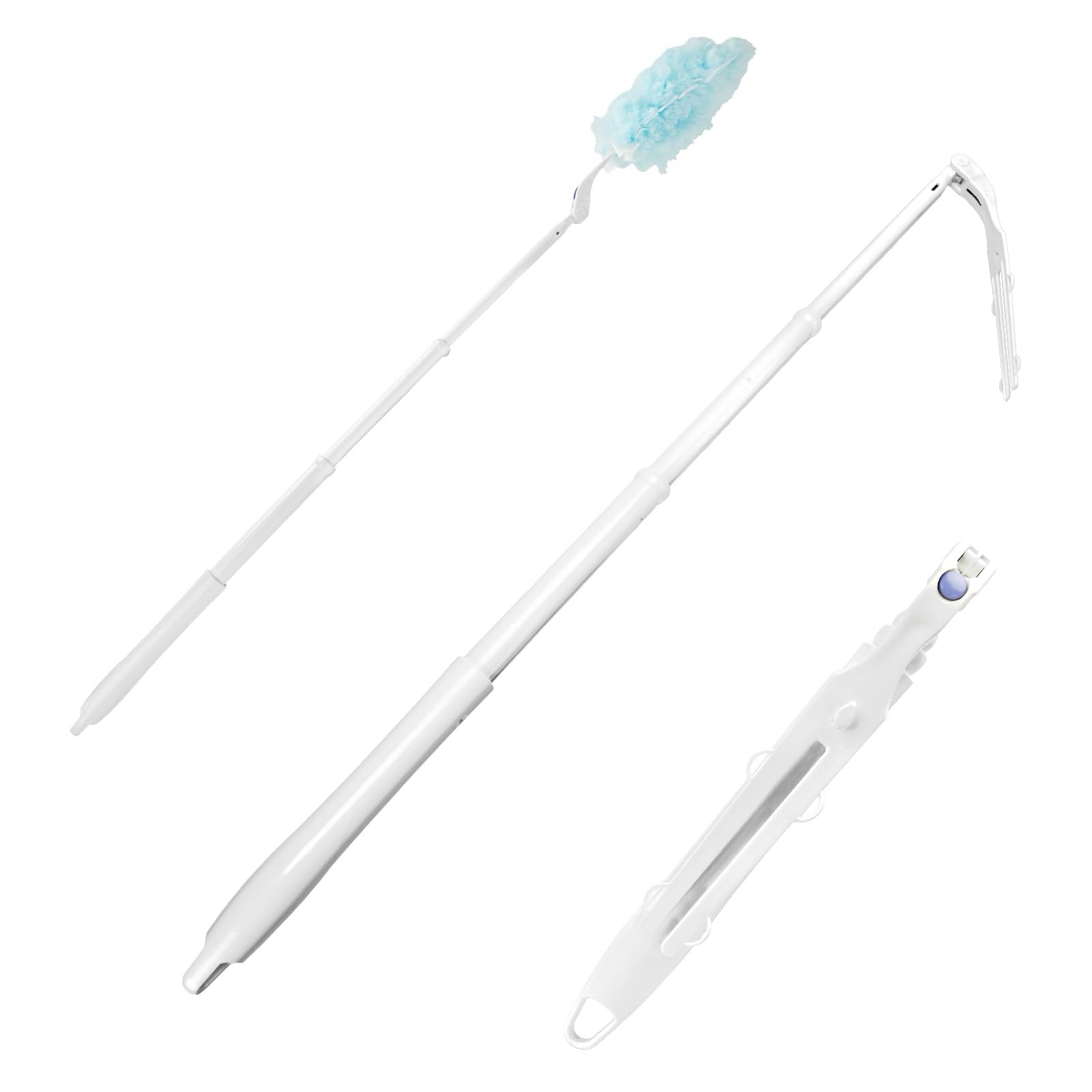 KeFanta Heavy Duty Duster Handles Replacement Compatible with Swiffer Duster Refills, Extendable Handle, Adjustable Length (1Pcs)