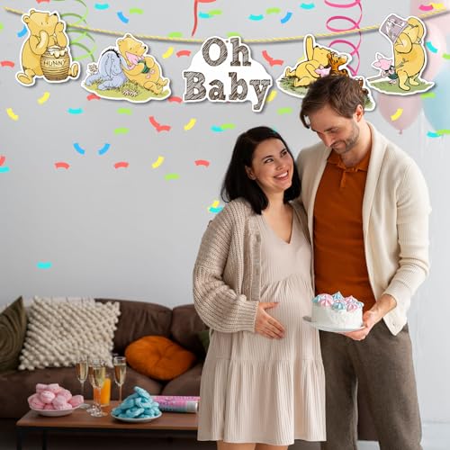 Winnie Bear Baby Shower Cutouts & Hanging Banner Party Decorations