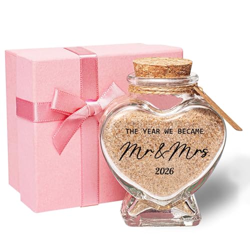 Mr & Mrs 2026 Sand Keepsake Jar - Romantic Honeymoon Gift