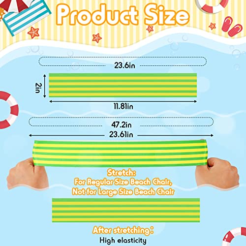 Boao 8 Pack Beach Towel Bands for Chairs - Colorful Elastic Straps