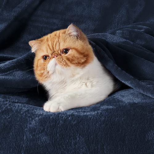 Bedsure GentleSoft Navy Blue Throw Blanket - 50x60 Inches Cozy Fleece
