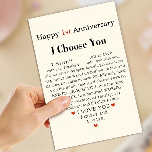 1st Anniversary Card Gift for Him/Her - MM-332, 8x5.3 in